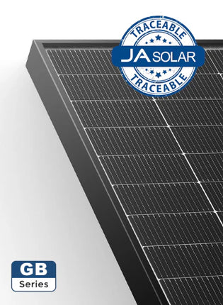 JA Solar 435W N-type Bifacial Double Glass Mono GB Traceable Black Frame with MC4 connectors