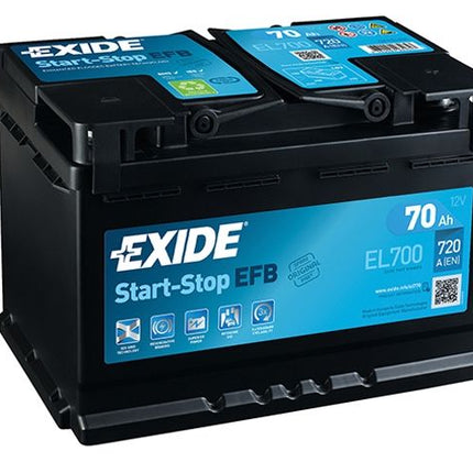 EXIDE 096 EFB CAR BATTERY EL700 12V 70Ah 720A-Powerland