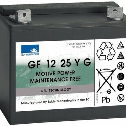 GF12025YG SONNENSCHEIN GEL BATTERY (GF1225YG / GF 12 25 Y G) 12V 28AH-Powerland