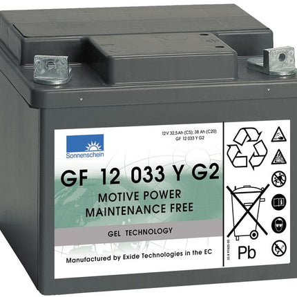 GF12033YG2 SONNENSCHEIN BATTERY (GF1233YG2 / GF 12 33 YG2) 12V 38AH-Powerland