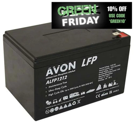 AVON LITHIUM LIFEPO4 BATTERY 12V 12AH-Powerland