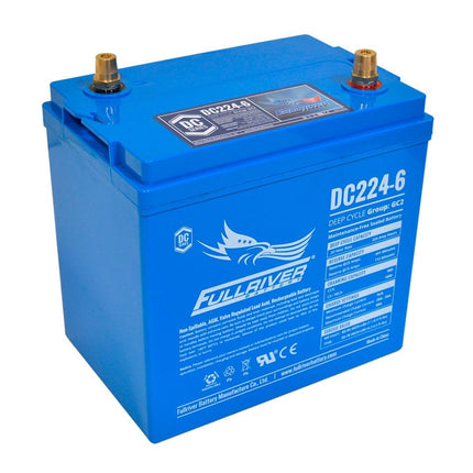 DC224-6 FULLRIVER DC SERIES DEEP CYCLE AGM LEISURE BATTERY 224AH (GC2) - T105 - 5 YEAR WARRANTY-Powerland