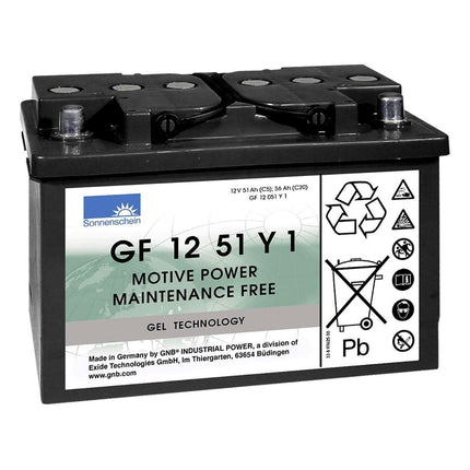 GF12051Y1 SONNENSCHEIN BATTERY (GF1251Y1 / GF 12 51 Y1) 12V 56AH-Powerland