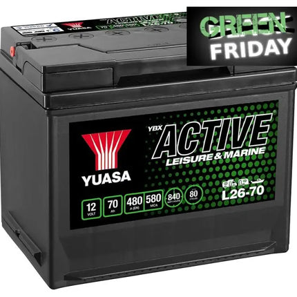 L26-70 YUASA LEISURE BATTERY 12V 100AH CCA (EN) 450A-Powerland