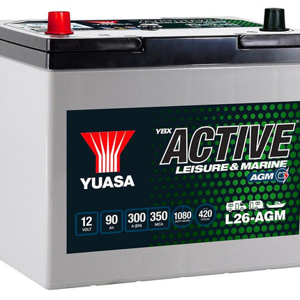 L26-AGM YUASA LEISURE BATTERY 12V 90AH-Powerland