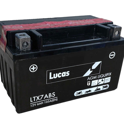 LTX7A-BS LUCAS MOTORBIKE BATTERY 12v 6Ah-Powerland