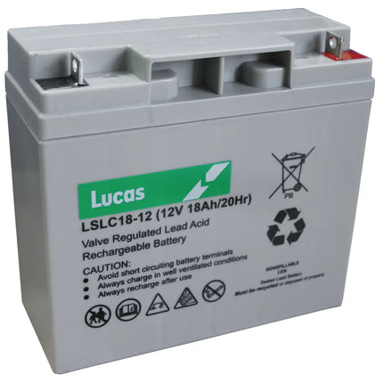 LSLC18-12 LUCAS SEALED LEAD ACID BATTERY 12V 18AH-Powerland