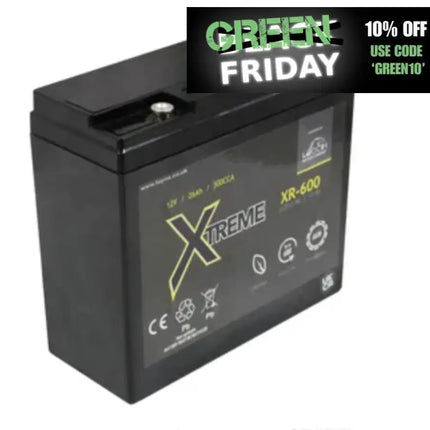 Xtreme Racing Series Xr-600 Agm Battery 26Ah 600A