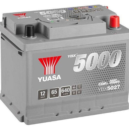 YBX5027 YUASA SILVER HIGH PERFORMANCE CAR BATTERY 12V 65AH HSB027 640 CCA-Powerland